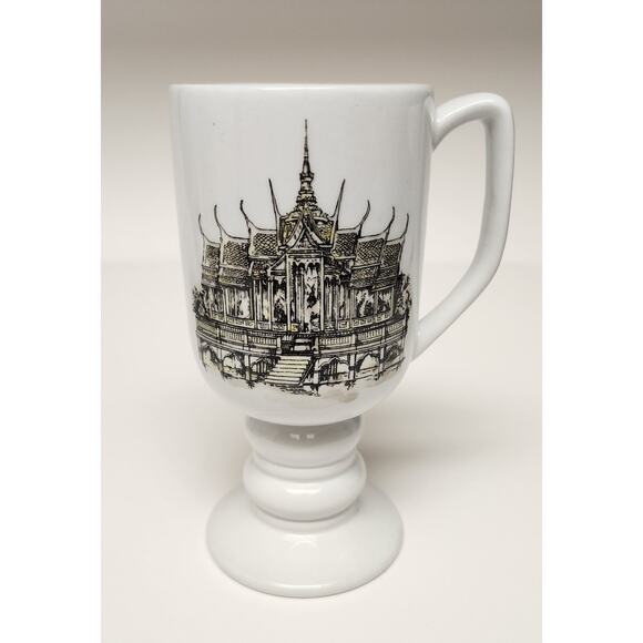 Kaysons International Pedestal Coffee Mugs Lot Of 4 Vtg 1965 Historical Landmark - Picture 6 of 12